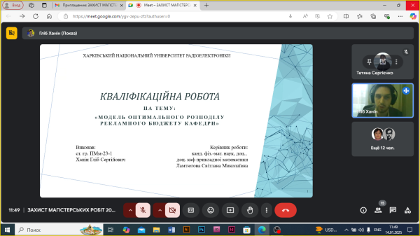 Захист магістрів спеціальності 113 Прикладна математика