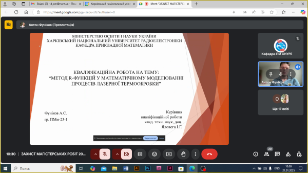Захист магістрів спеціальності 113 Прикладна математика