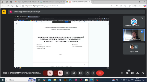 Захист магістрів спеціальності 113 Прикладна математика